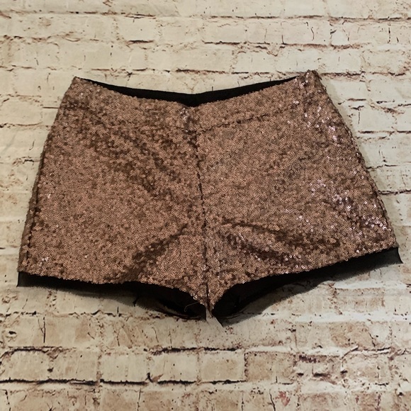 Mango Pants - Mango rose gold sequin shorts